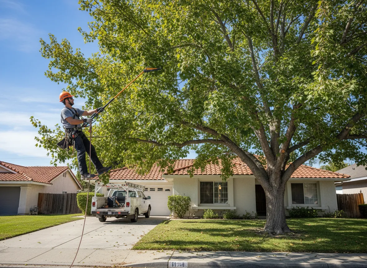 Tree trimming and pruning service in La Habra front yard